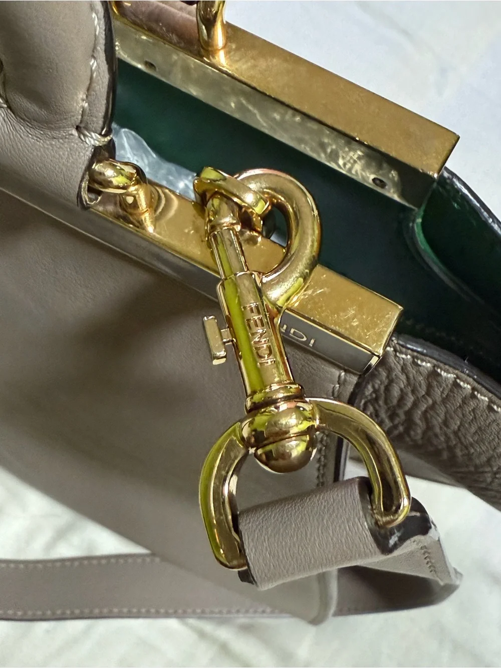 FENDI handbag/shoulder bag in sand beige leather